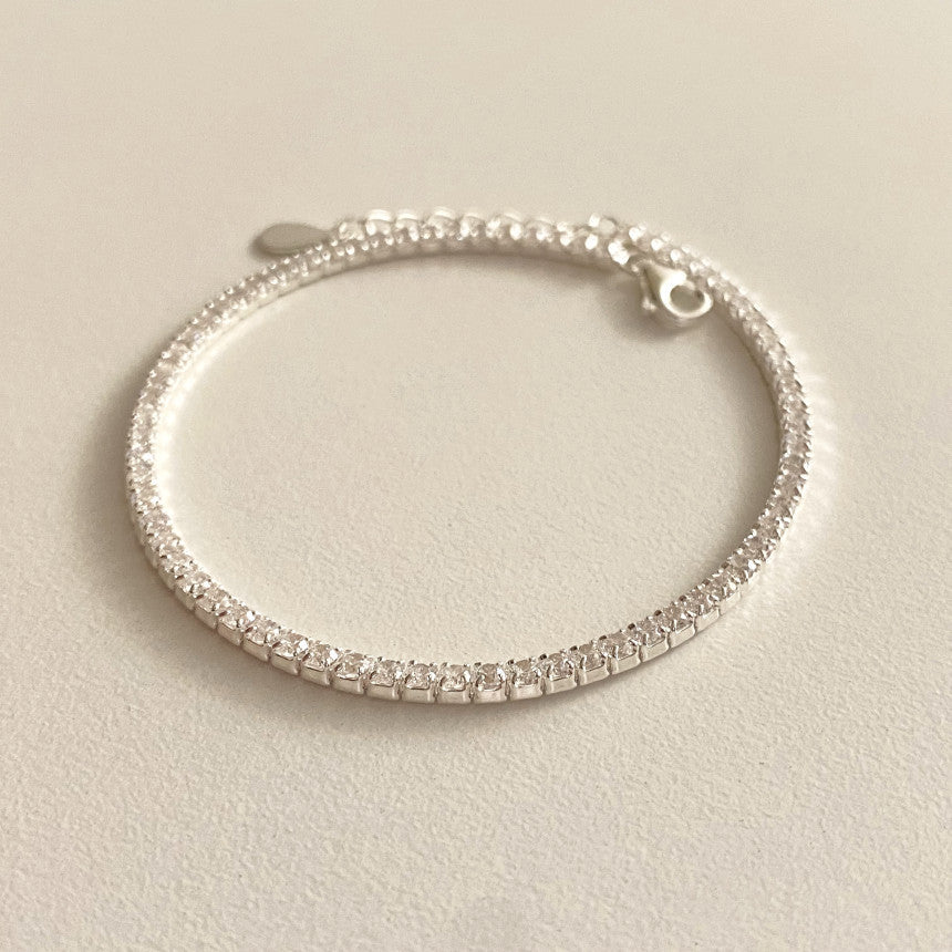 Sterling Silver Zircon Tennis Bracelet