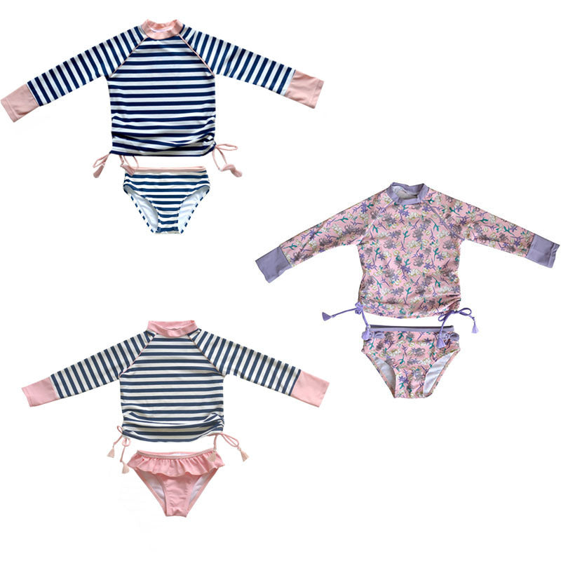 Kids' Long Sleeve Floral Swimsuit Set