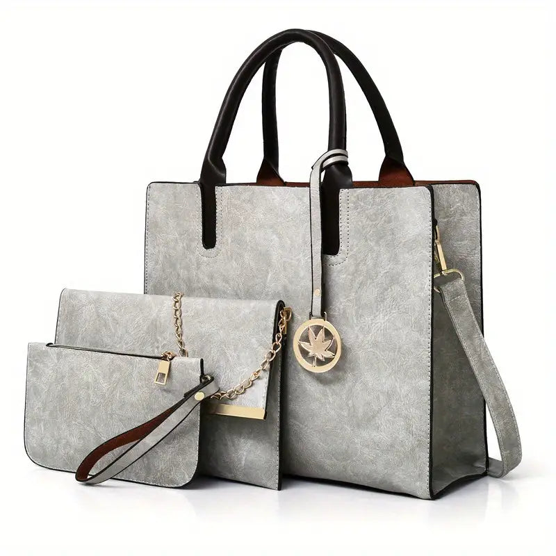 Classic PU Tote Bag – Large Solid Colour Handbag for Work & Everyday Use