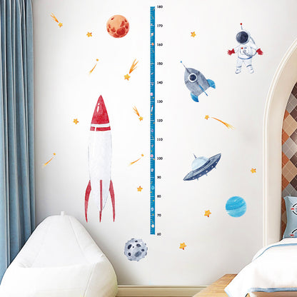 Space Rocket Height Stickers for Children's Room Decor
