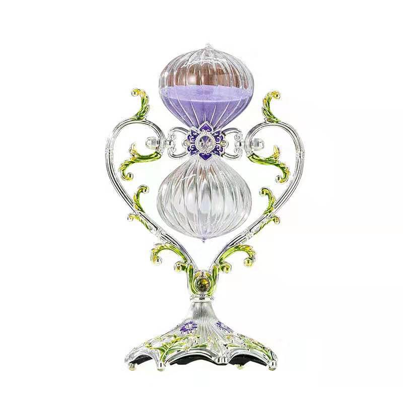 Heart-Shaped Hourglass Timer – 30 or 60 Minute Metal Sand Timer
