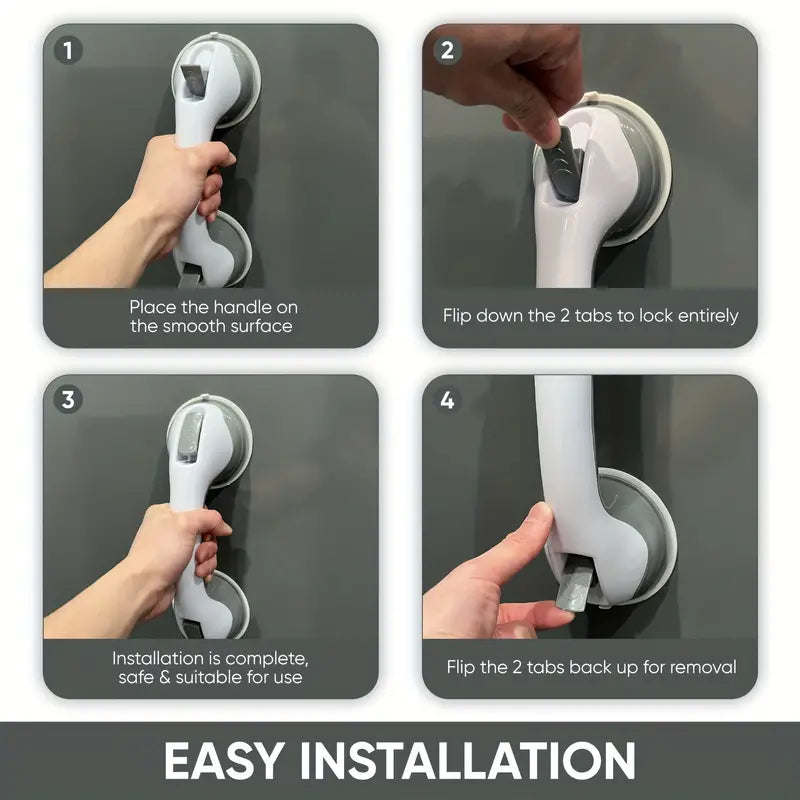 Suction Cup Bathroom Grab Bar – Non-Slip Safety Handrail