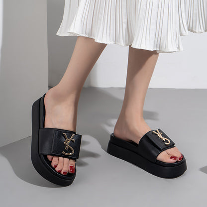 Women's Fashion Thick-Soled Leather Sandals