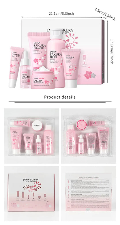 Japanese Cherry Blossom Skin Care Gift Set – Brightening & Hydrating Routine