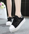 Women’s Lace-Panel Platform Trainers