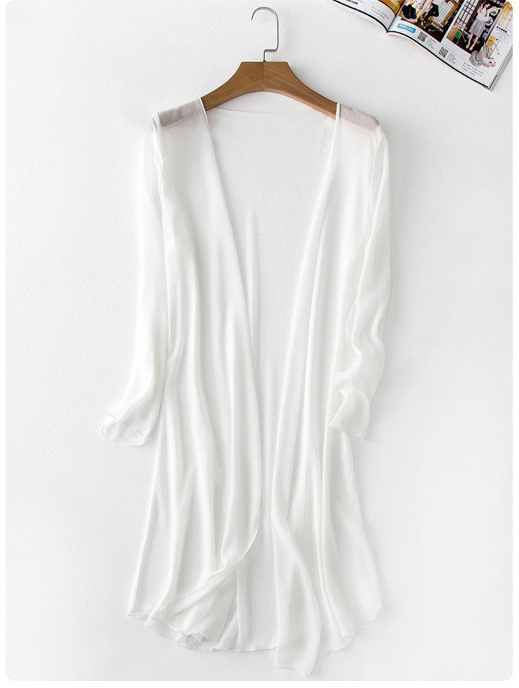 Women's Long-Sleeve Chiffon Cardigan