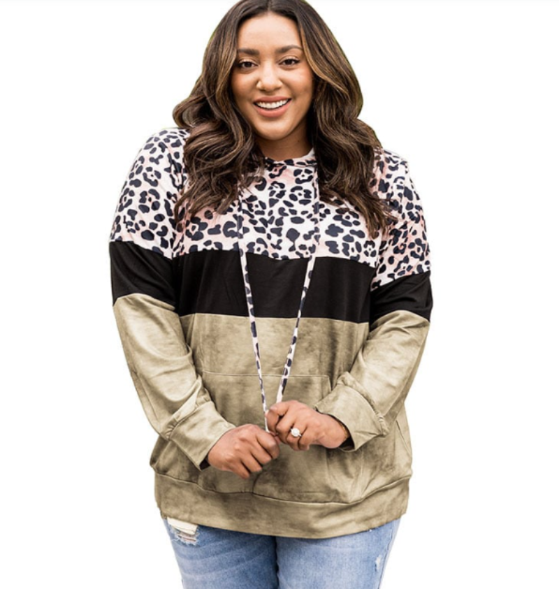 Women's Leopard Print Hooded Sweater