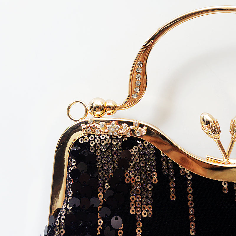 Women's Velvet Sequin Clutch Evening Bag – Luxury Beaded Handbag for Weddings & Occasions