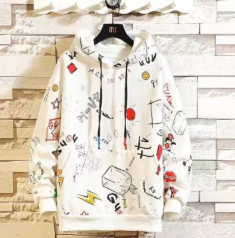 Men's Printed Pullover Hoodie