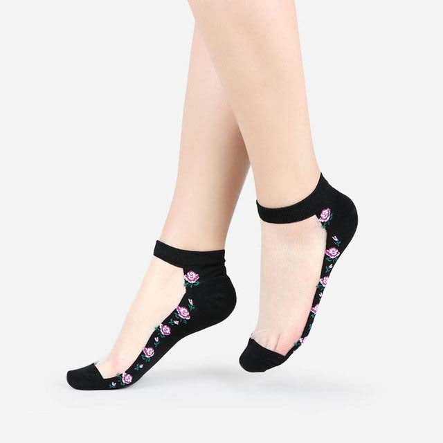 Women's Sheer Lace Mesh Ankle Socks