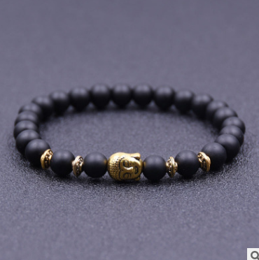 Matte Stone Bead Buddha Bracelet