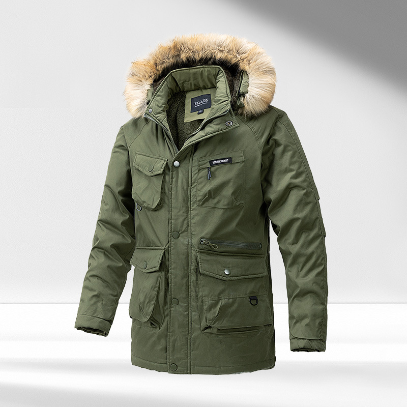 Men's Hooded Padded Winter Overalls