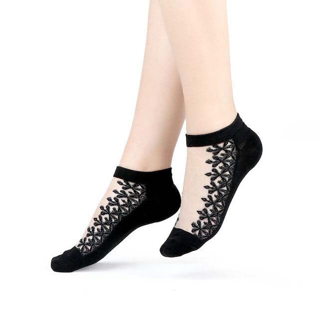 Women's Sheer Lace Mesh Ankle Socks