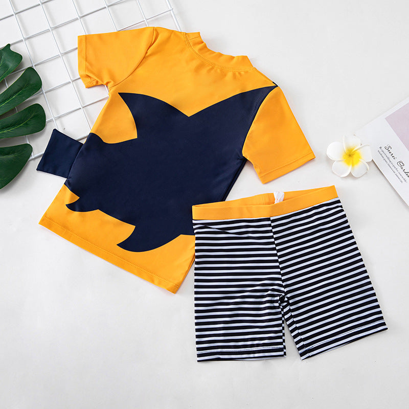 Kids' Quick-Drying Fish Print Swimwear