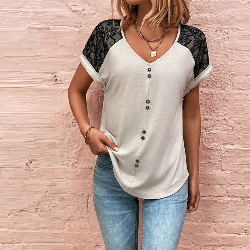 Women's Lace V-Neck Top