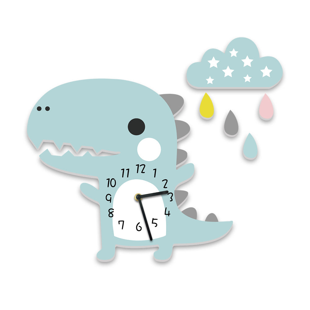 Dinosaurier 3D Wanduhr für Kinderzimmer und Babyzimmer