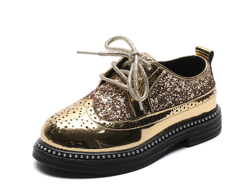 Girls Flat Leather School Shoes