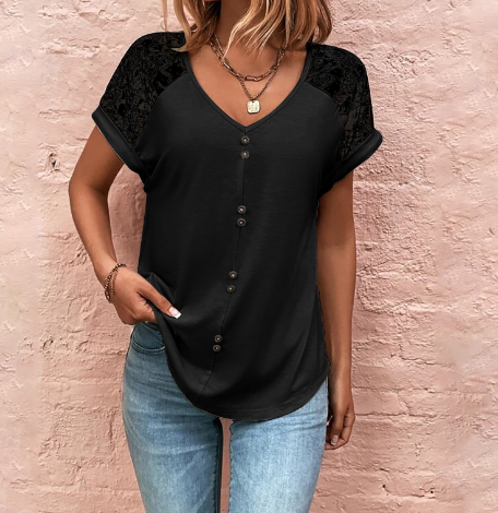 Women's Lace V-Neck Top
