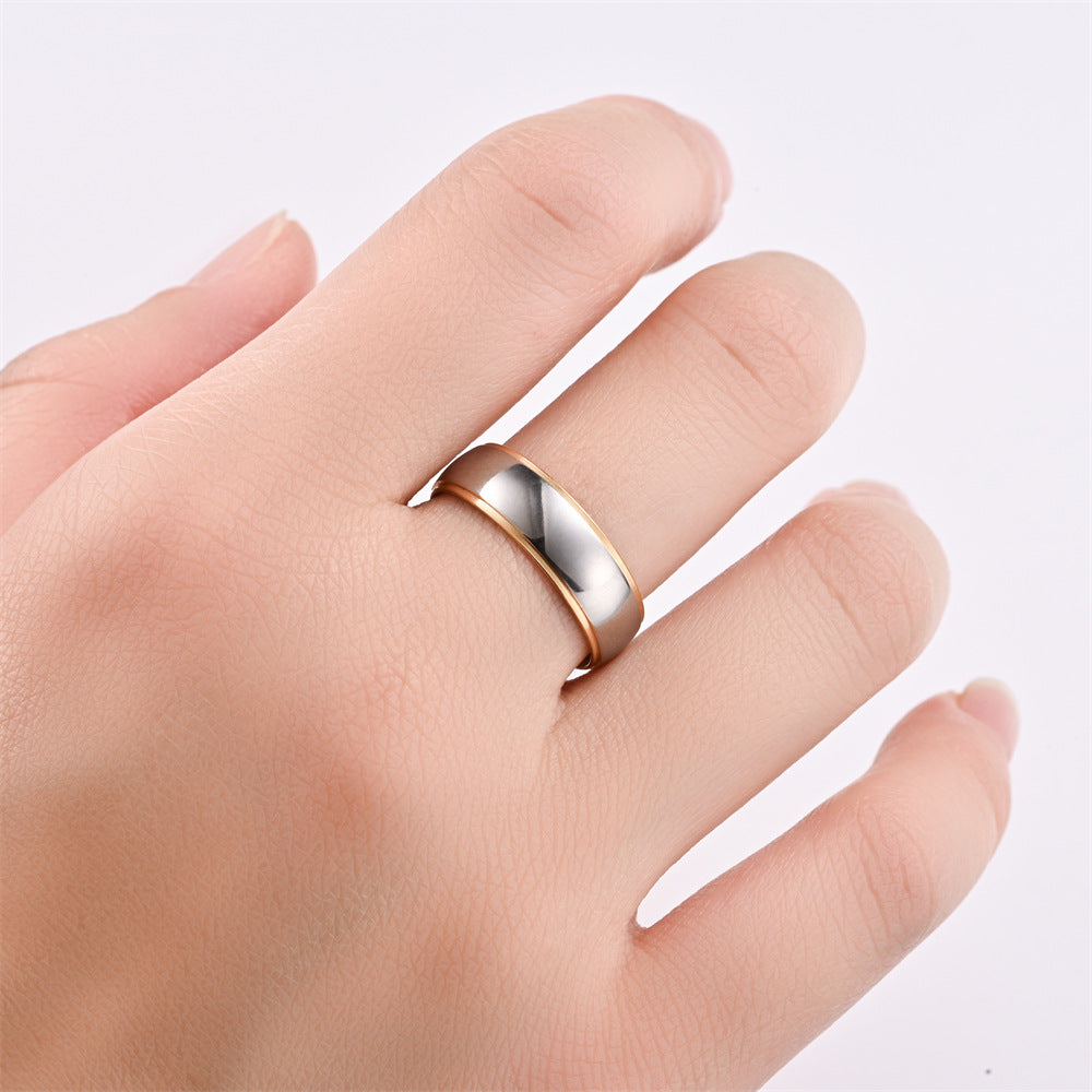 Two-Tone Curved Band Ring