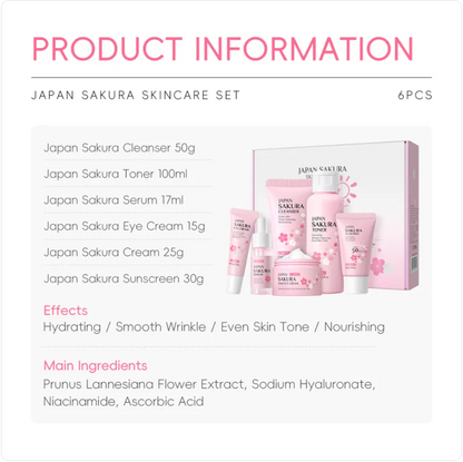 Cherry Blossom 6-Piece Skin Care Set – Complete Brightening Routine