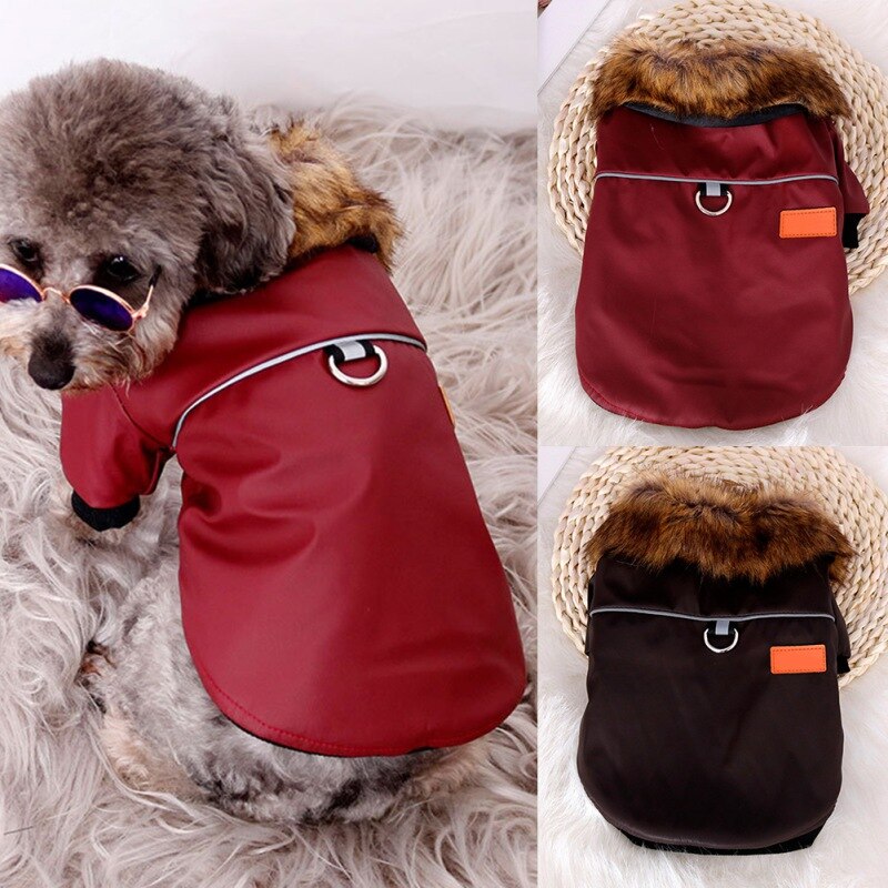 Reflective PU Pet Coat with Collar