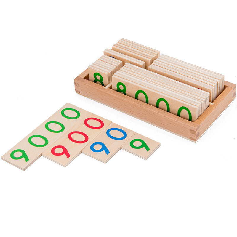 Montessori Zahlenkarten – Hölzernes Mathespielzeug für Kleinkinder