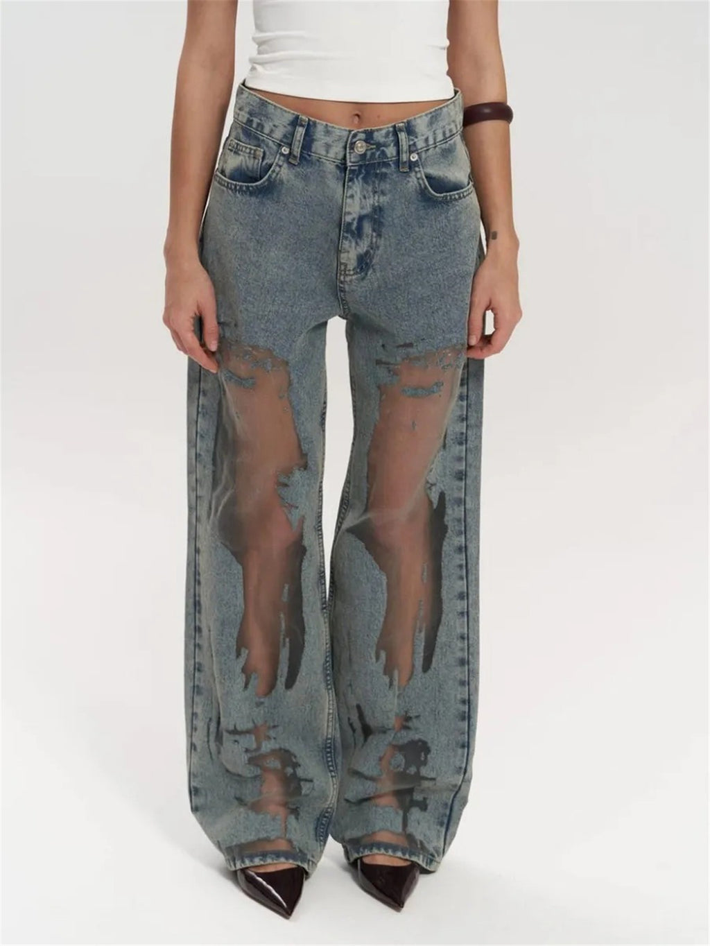 Gradient Straight-Leg Jeans