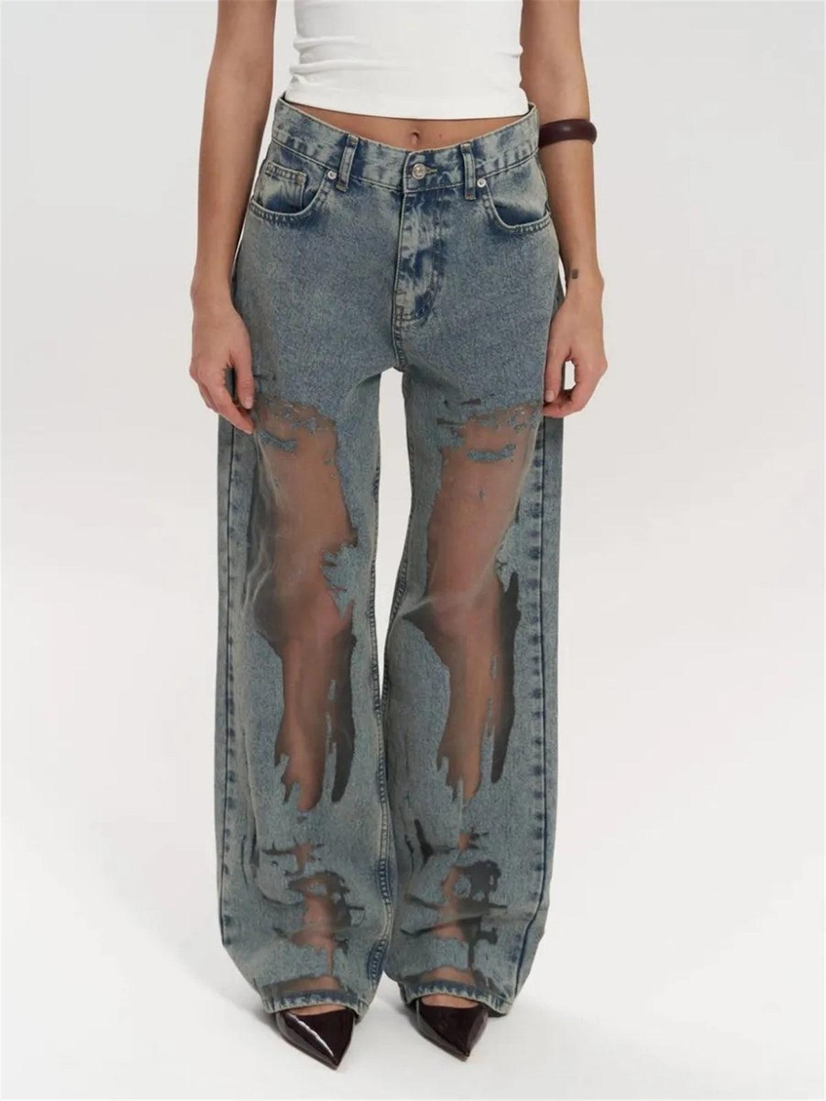 Gradient Straight-Leg Jeans