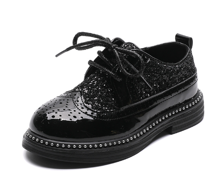 Girls Flat Leather School Shoes