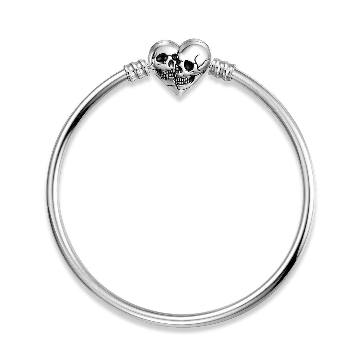 Sterling Silver Skull Snake Chain Bracelet