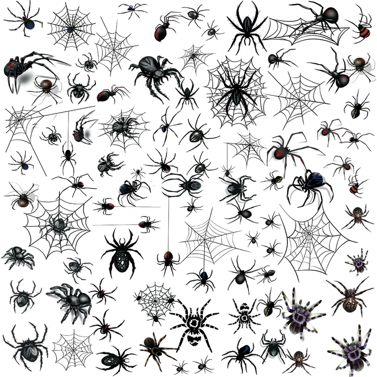 XIYOKA Spider Web Temporary Tattoos, 80+ Pieces