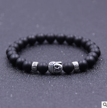 Matte Stone Bead Buddha Bracelet