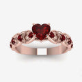 Red Rhinestone Heart Ring