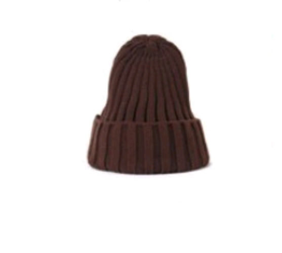Solid Colour Knitted Hats with Faux Fur Pom Pom