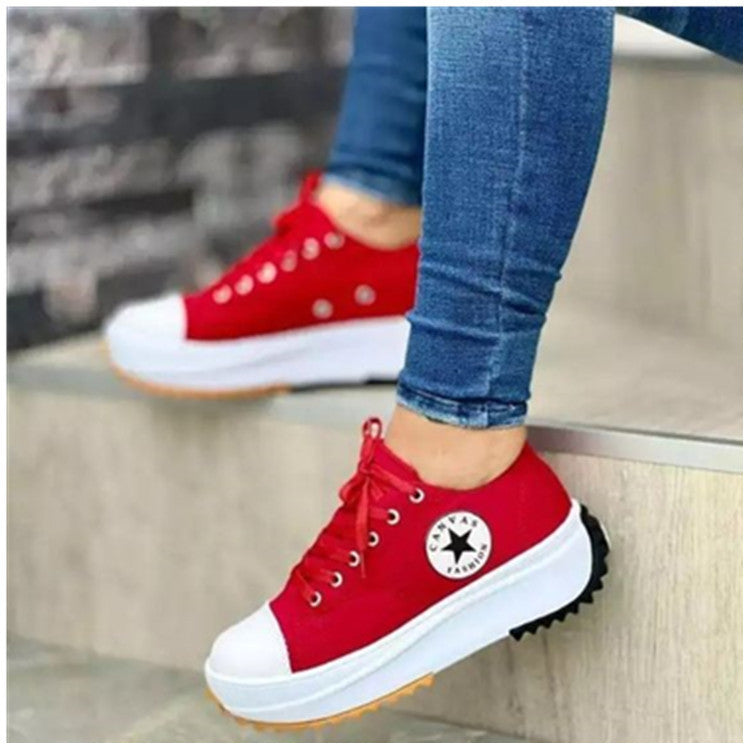Atmungsaktive High-Top Segeltuchschuhe für Damen – T-Riemen Spitze Zehenpartie Freizeitsneaker