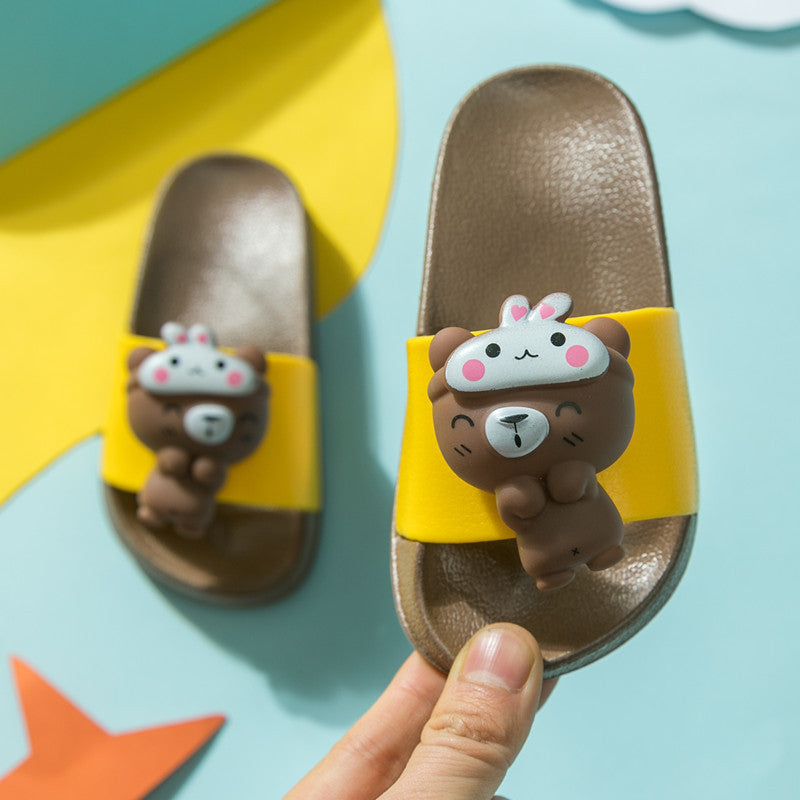 Children's Cartoon Slippers – Soft Warm Indoor Shoes for Kids