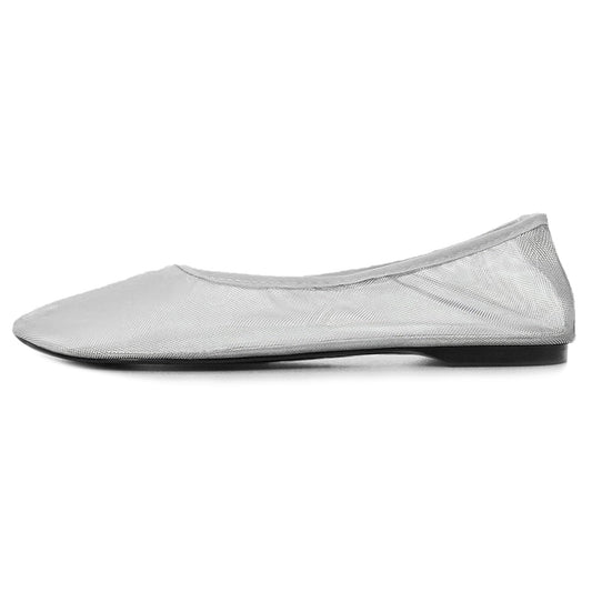 Women's Tulle Mesh Ballet Flats – Slip-On Ballerina Shoes for Work & Dress