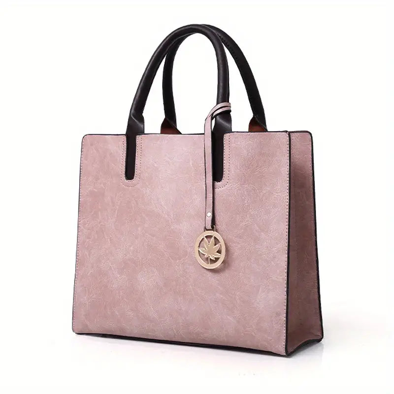 Classic PU Tote Bag – Large Solid Colour Handbag for Work & Everyday Use
