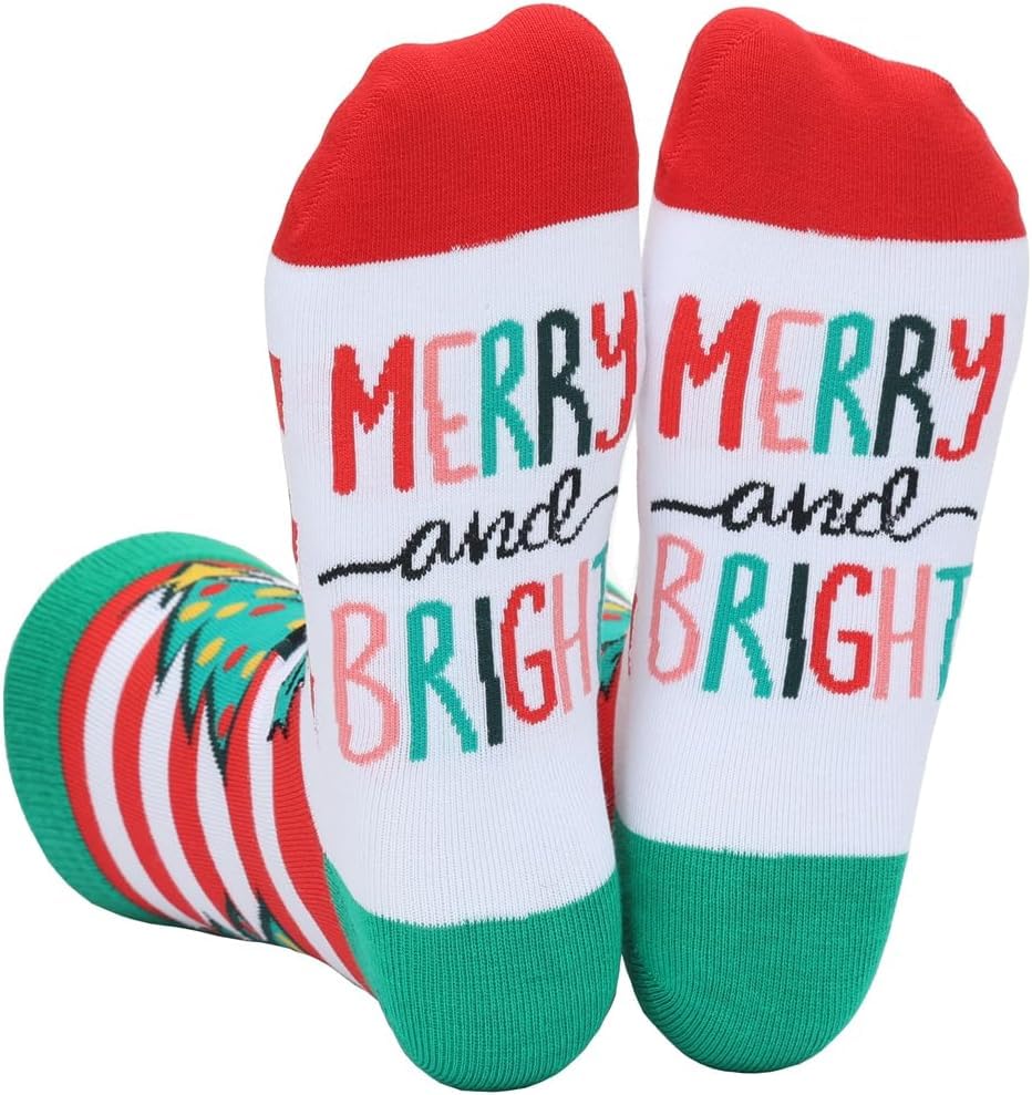 Oniselen Christmas Novelty Socks – Santa & Reindeer