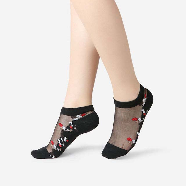 Women's Sheer Lace Mesh Ankle Socks