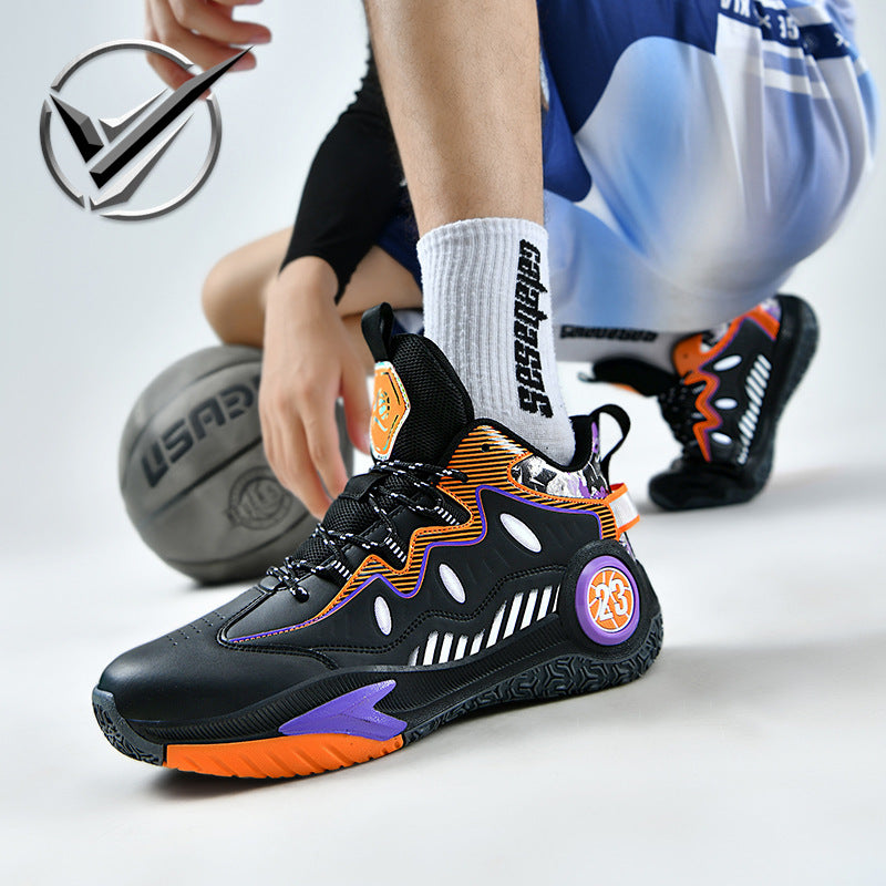 Men's High-Top Basketball Shoes – Breathable Mesh & Rubber Sole, Autumn/Winter