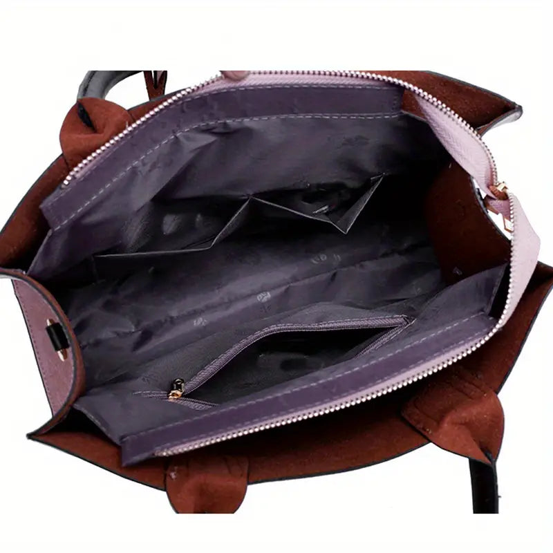 Classic PU Tote Bag – Large Solid Colour Handbag for Work & Everyday Use