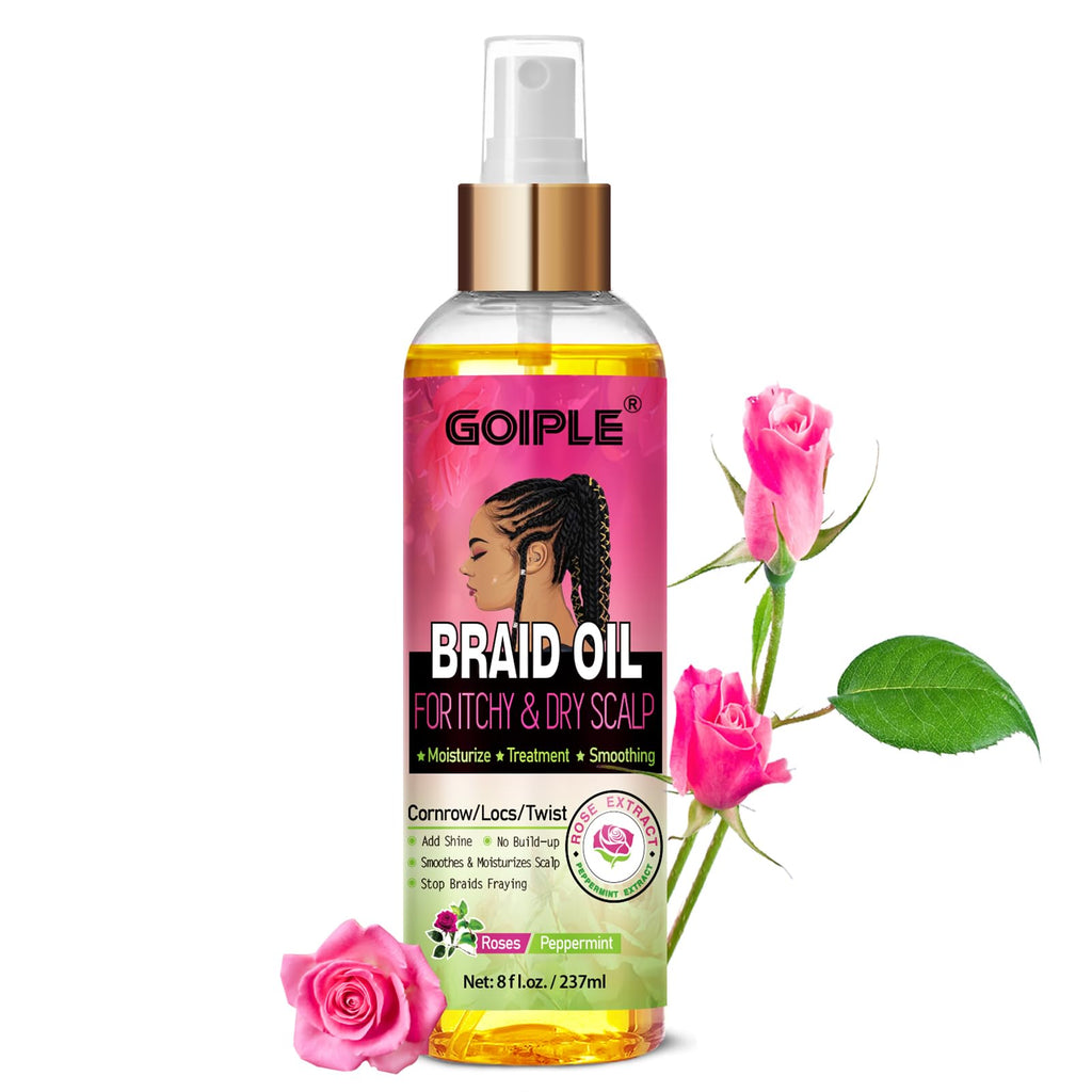Braid Oil for Dry & Itchy Scalp – Soothes, Moisturises & Reduces Frizz for Locs, Twists & Braids (8 fl oz)