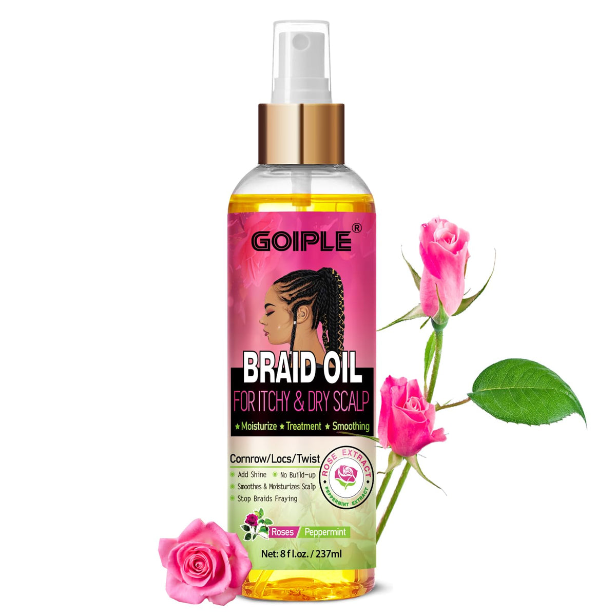 Braid Oil for Dry & Itchy Scalp – Soothes, Moisturises & Reduces Frizz for Locs, Twists & Braids (8 fl oz)