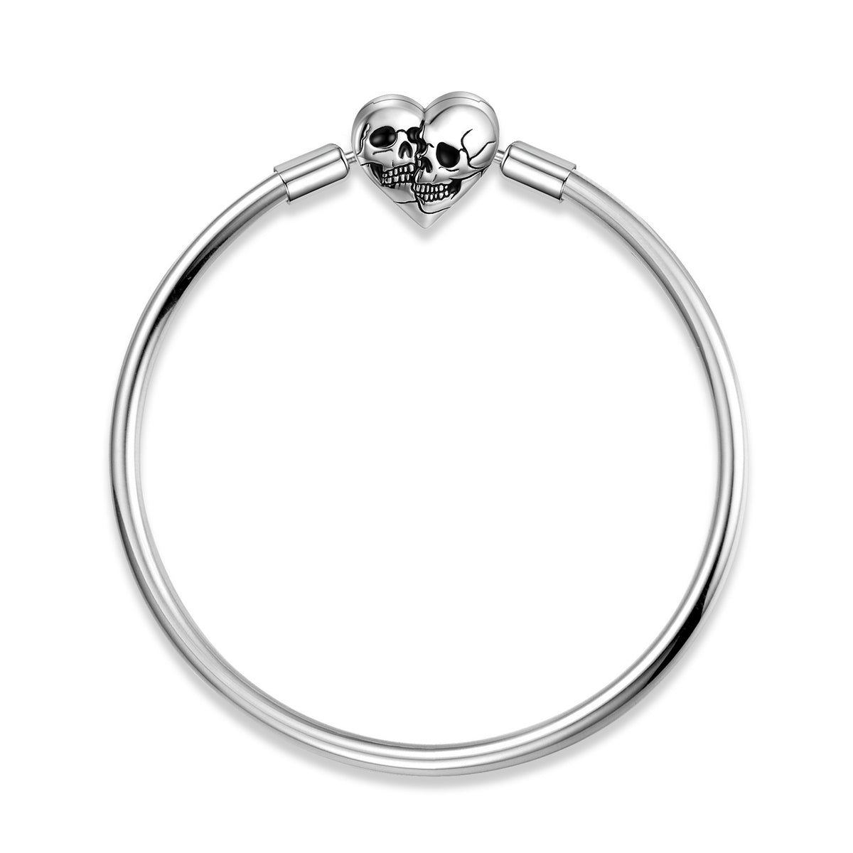 Sterling Silver Skull Snake Chain Bracelet
