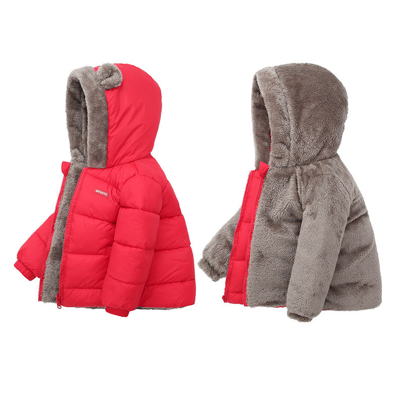 Kids' Hooded Fleece Winter Jacket