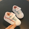 Kinder-Sneaker aus PU-Leder mit Klettverschluss und Gummisohle