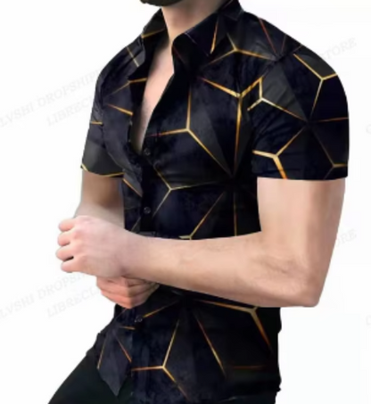 Men's 3D Print Shirt | Bold Graphic Short Sleeve Top