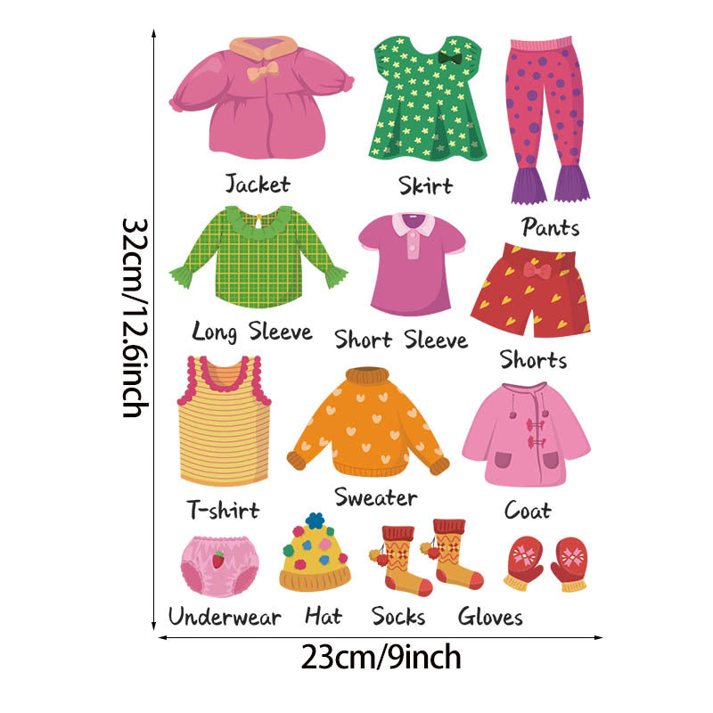 Autocollants logo de vêtements pour enfants pour la décoration de chambre
