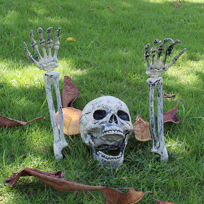 Halloween Skeleton Garden Decor – Glowing Skull & Hand Stakes